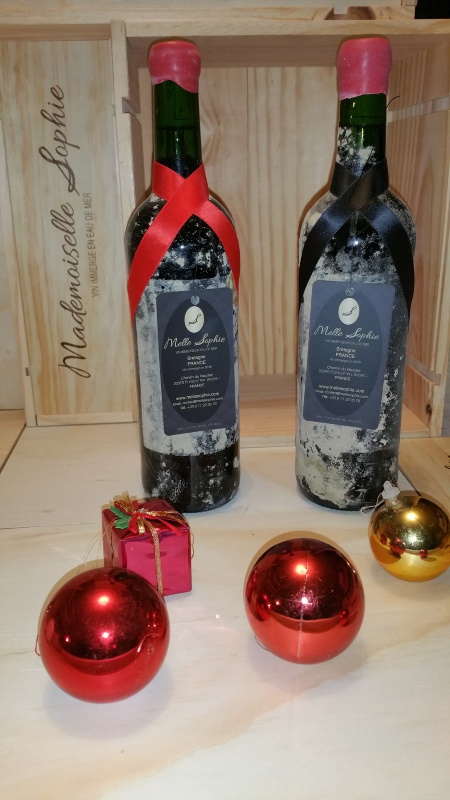 vin immergé en eau de mer Melle Sophie coffret Noël